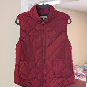 41 Hawthorn Red Quilted Vest with Pockets